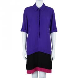 Pre Owned Diane Von Furstenberg Hatsu Colorblock Dress M