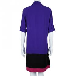Pre Owned Diane Von Furstenberg Hatsu Colorblock Dress M