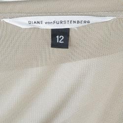 Pre Owned Diane von Furstenberg Beige Wrap Dress L