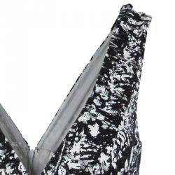 Pre Owned Diane von Furstenberg Monochrome Print Lacie Dress M