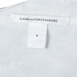 Pre Owned Diane von Furstenberg Monochrome Print Lacie Dress M