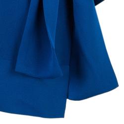 Pre Owned Diane Von Furstenberg Blue Silk Kallina Belted Top M