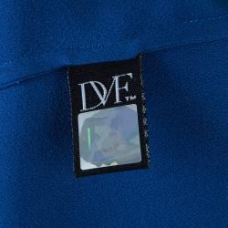 Pre Owned Diane Von Furstenberg Blue Silk Kallina Belted Top M