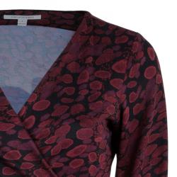 Pre Owned Diane Von Furstenberg Red New Julian Two Wrap Dress M