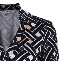 Pre Owned Diane Von Furstenberg Printed Long Sleeve Skylar PlaySuit M