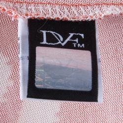 Pre Owned Diane von Furstenberg Tangerine Dotted New Jeanne Two Wrap Dress XS