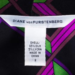 Pre Owned Diane von Furstenberg Sapphire Multicolor Dress S