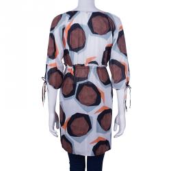 Pre Owned Diane von Furstenberg Helma Animal Print Kaftan Top M