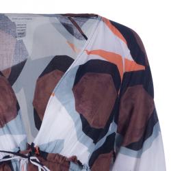 Pre Owned Diane von Furstenberg Helma Animal Print Kaftan Top M