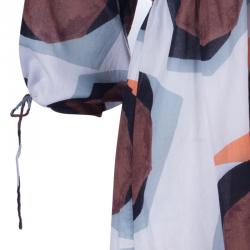 Pre Owned Diane von Furstenberg Helma Animal Print Kaftan Top M