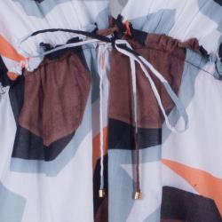 Pre Owned Diane von Furstenberg Helma Animal Print Kaftan Top M