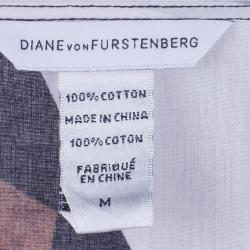 Pre Owned Diane von Furstenberg Helma Animal Print Kaftan Top M