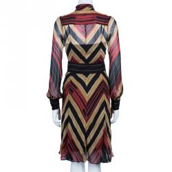 Pre Owned Diane Von Furstenberg 'Hannah' Tricolor Dress M