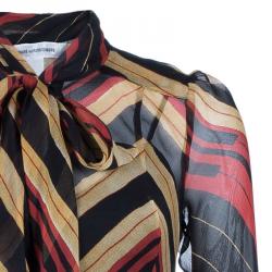 Pre Owned Diane Von Furstenberg 'Hannah' Tricolor Dress M