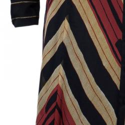 Pre Owned Diane Von Furstenberg 'Hannah' Tricolor Dress M