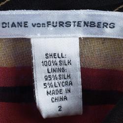 Pre Owned Diane Von Furstenberg 'Hannah' Tricolor Dress M