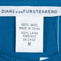 Pre Owned Diane von Furstenberg Teal Mulan Knit Dress M