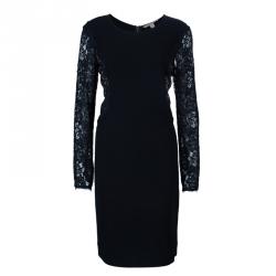 Pre Owned Diane Von Furstenberg Black Lace India Dress L