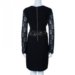 Pre Owned Diane Von Furstenberg Black Lace India Dress L