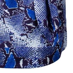 Pre Owned Diane von Furstenberg Blue Snake Print Silk New Della Dress L