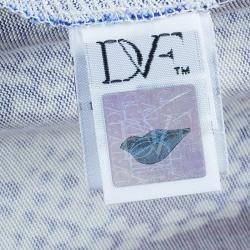 Pre Owned Diane von Furstenberg Blue Snake Print Silk New Della Dress L