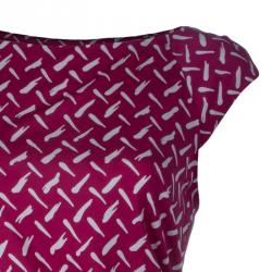 Pre Owned Diane Von Furstenberg Pink Printed Gabi Silk Jersey Dress L