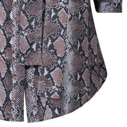 Pre Owned Diane von Furstenberg Brown Snake Print Silk Polly Dress L