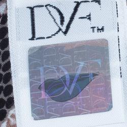 Pre Owned Diane von Furstenberg Brown Snake Print Silk Polly Dress L