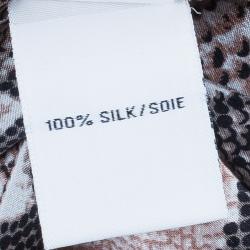 Pre Owned Diane von Furstenberg Brown Snake Print Silk Polly Dress L