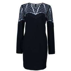 Pre Owned Diane von Furstenberg Black Lace Dahlia Dress L