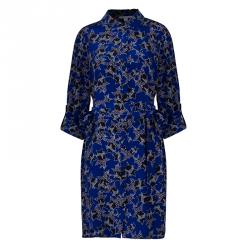 Pre Owned Diane von Furstenberg Blue Belted Star Prita Dress L