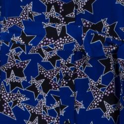 Pre Owned Diane von Furstenberg Blue Belted Star Prita Dress L