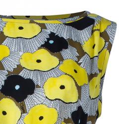 Pre Owned Diane von Furstenberg Yellow Floral Print New Della Print Lily Crepe Dress L