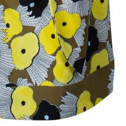 Pre Owned Diane von Furstenberg Yellow Floral Print New Della Print Lily Crepe Dress L