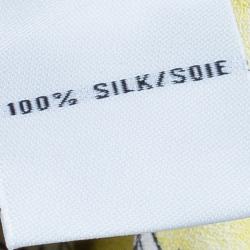 Pre Owned Diane von Furstenberg Yellow Floral Print New Della Print Lily Crepe Dress L