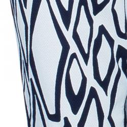Pre Owned Diane von Furstenberg White Ikat Stamp Genesis Trousers L