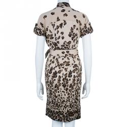 Pre Owned Diane von Furstenberg Leopard Print Anoush Dress S