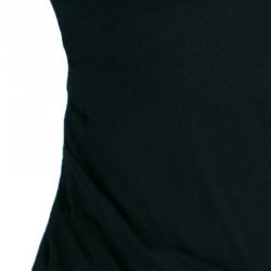 Pre Owned Diane Von Furstenberg Christa Black Silk Ruffle Top S