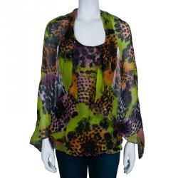 Pre Owned Diane von Furstenberg Multicolor Print Marroca Top M