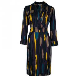 Pre Owned Diane von Furstenberg Leja Multicolor Belted Dress M