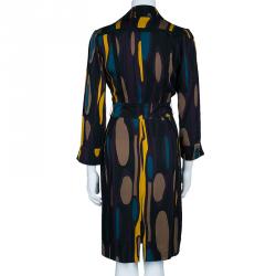 Pre Owned Diane von Furstenberg Leja Multicolor Belted Dress M