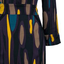 Pre Owned Diane von Furstenberg Leja Multicolor Belted Dress M