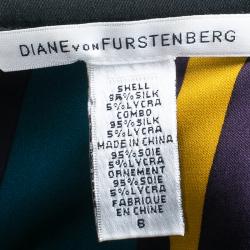 Pre Owned Diane von Furstenberg Leja Multicolor Belted Dress M