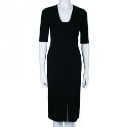 Pre Owned Diane von Furstenberg Phyllis Black Sheath Dress S