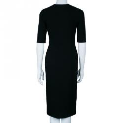 Pre Owned Diane von Furstenberg Phyllis Black Sheath Dress S