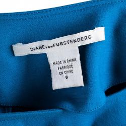 Pre Owned Diane von Furstenberg Turquoise Thane Dress M