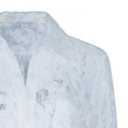 Pre Owned Diane von Furstenberg Lorelei Two White Lace Top M