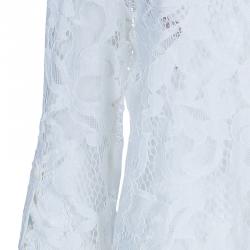 Pre Owned Diane von Furstenberg Lorelei Two White Lace Top M