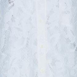 Pre Owned Diane von Furstenberg Lorelei Two White Lace Top M