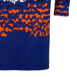 Pre Owned Diane von Furstenberg Blue Abstract Print Long Sleeve Reina Dress L